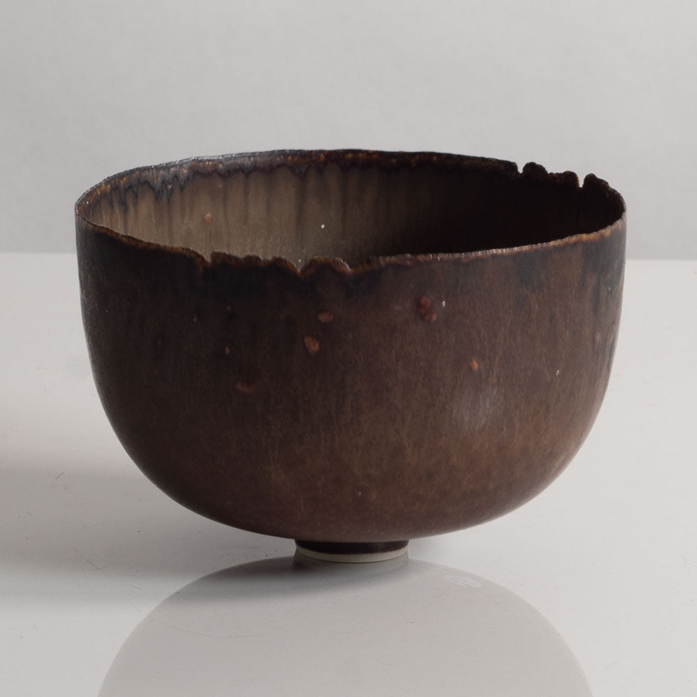 Two bowls with brown glaze by Deirdre Burnett, UK