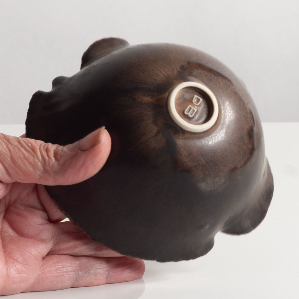Deirdre Burnett, own studio, UK, unique stoneware bowl with matte brown glaze K2169
