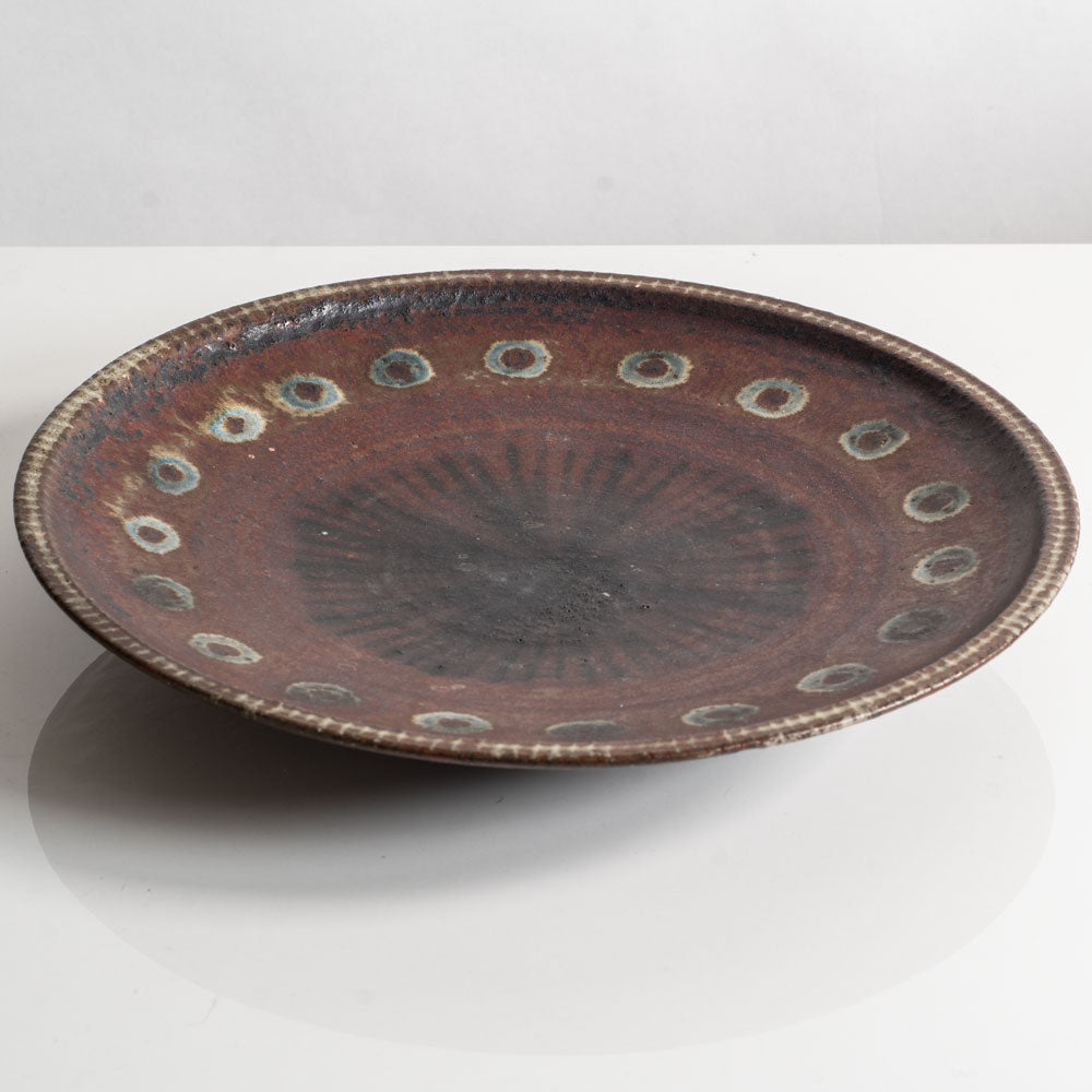 Eric James Mellon, UK, stoneware dish with brown glaze M4293