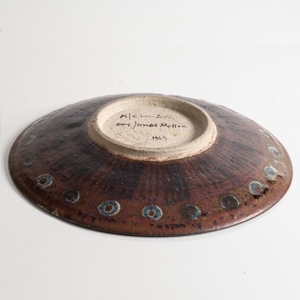 Eric James Mellon, UK, stoneware dish with brown glaze M4293