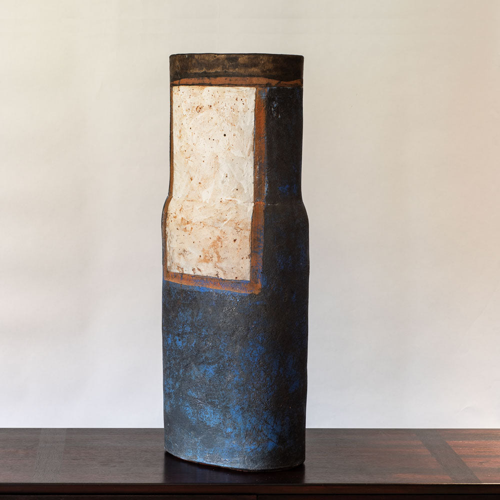 Robin Welch, UK, very large unique stoneware vase with blue glaze F2181
