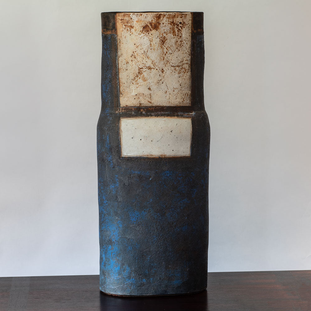 Robin Welch, UK, very large unique stoneware vase with blue glaze F2181
