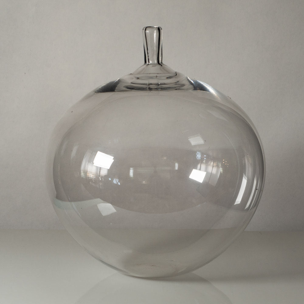 Ingeborg Lundin for Orrefors, Sweden, clear glass apple vase N9673