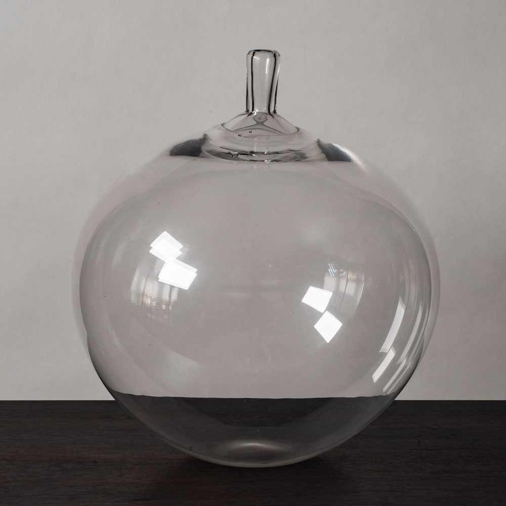 Ingeborg Lundin for Orrefors, Sweden, clear glass apple vase N9673