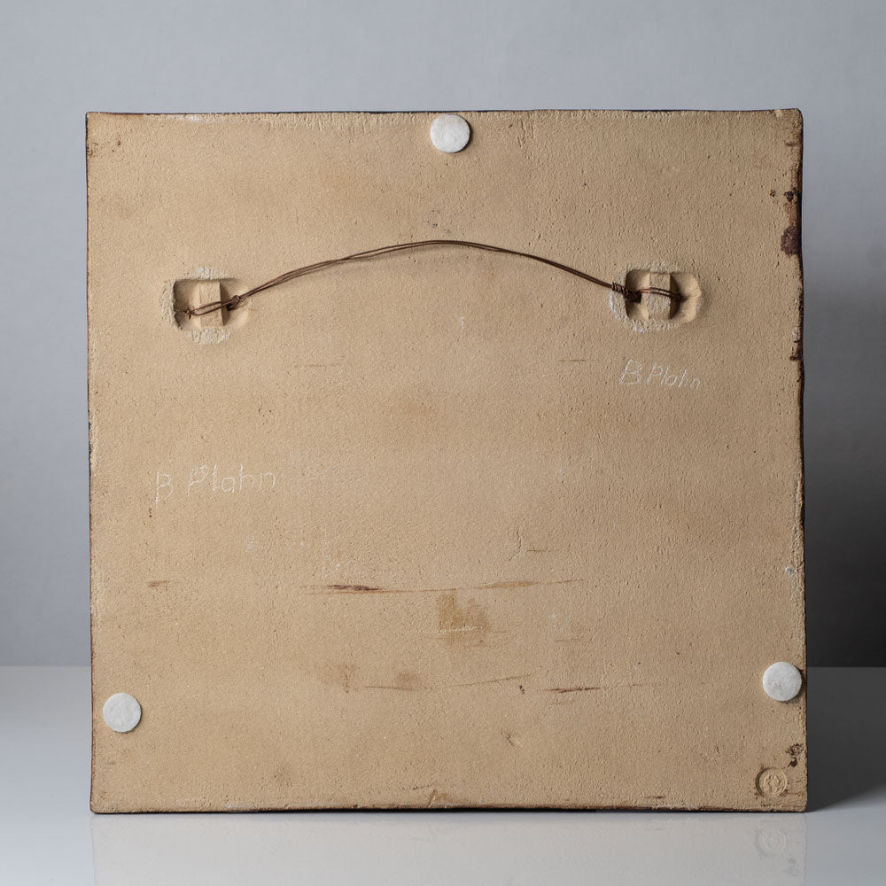 Stig Lindberg for Gustavsberg, Sweden, stoneware wall plaque with portrait in relief J1148