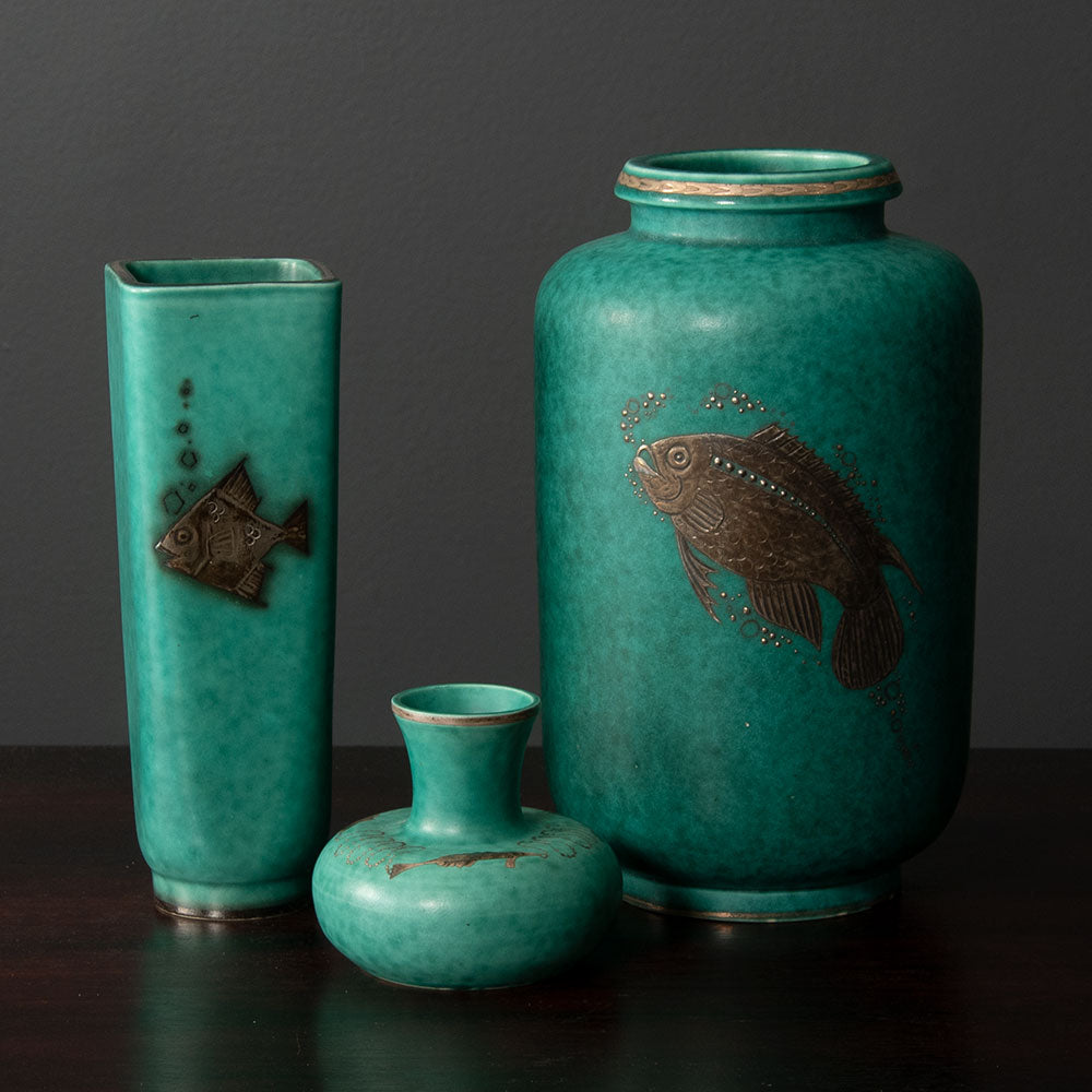 Group of Argenta vases by Wilhelm Kåge for Gustavsberg, Sweden