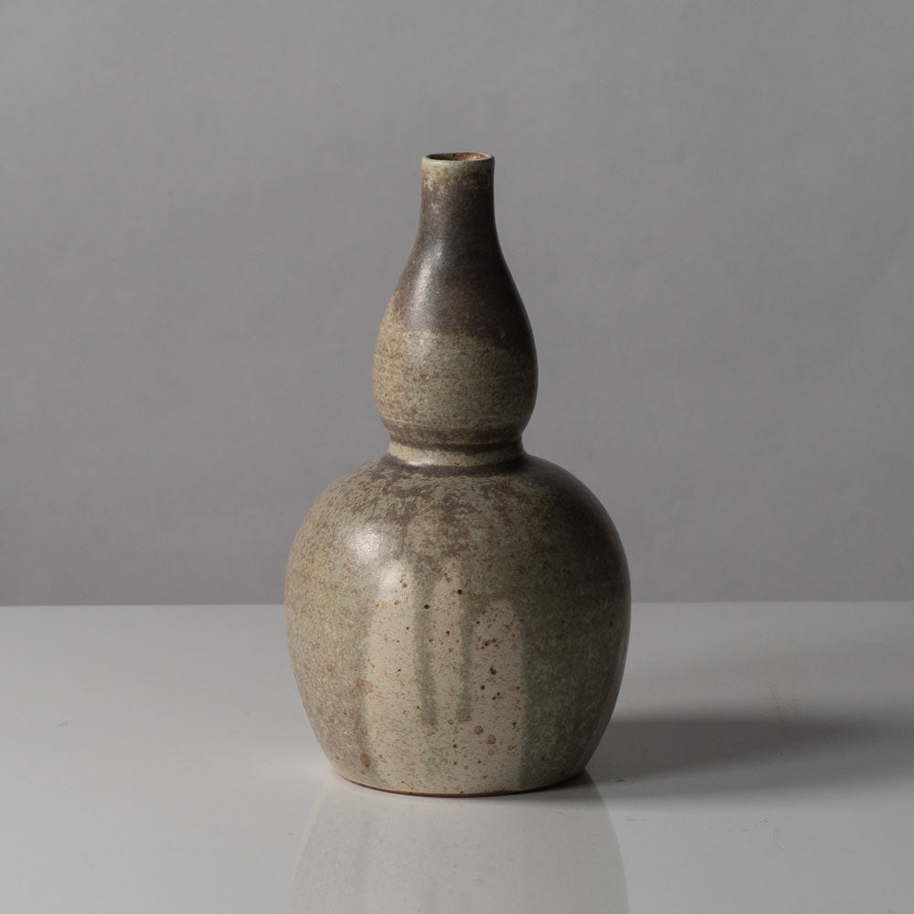 Patrick Nordstrom for Royal Copenhagen, Denmark, unique double gourd vase with matte crystalline glaze L3223