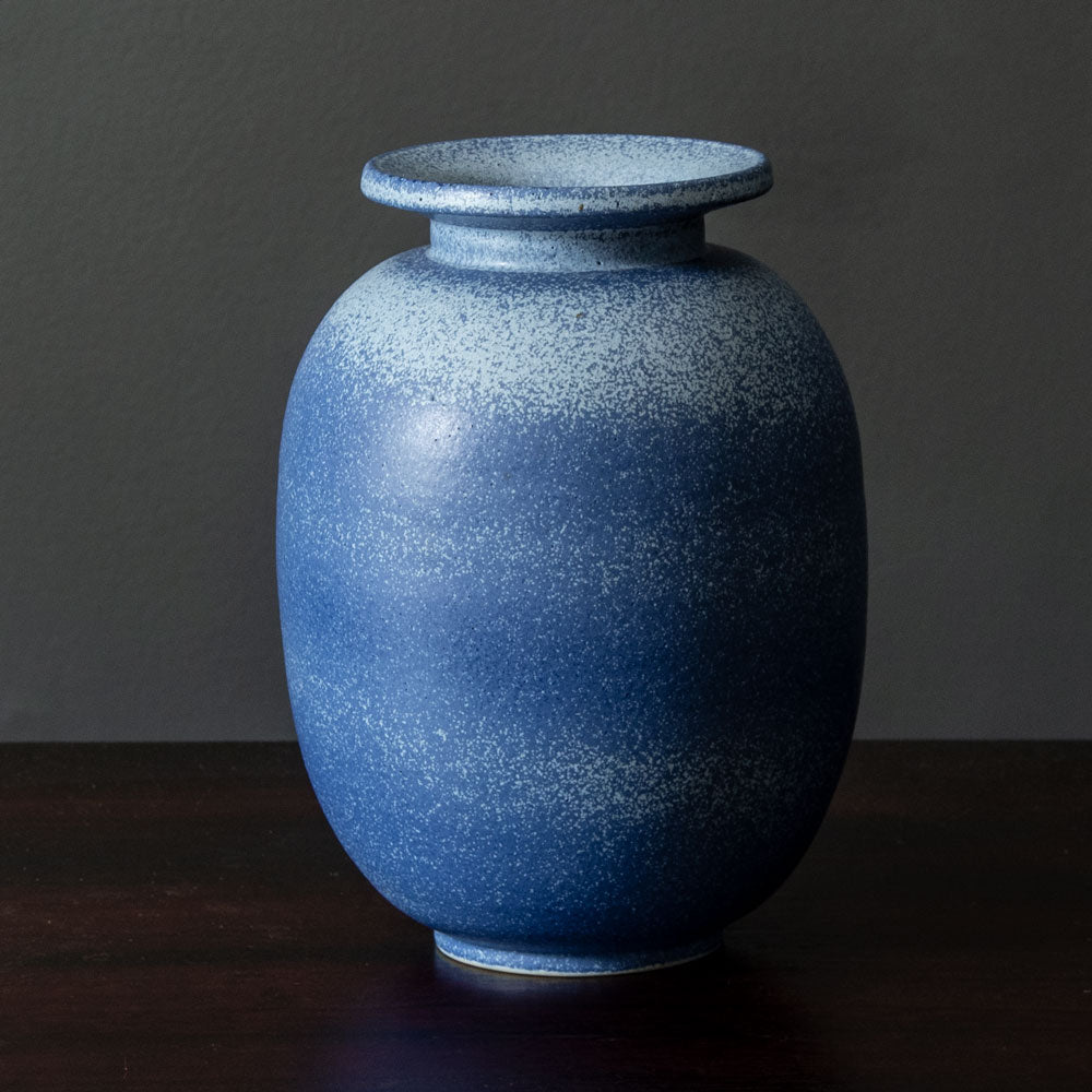 Gunnar Nylund for Rörstrand, Sweden, vase with matte blue glaze J1349