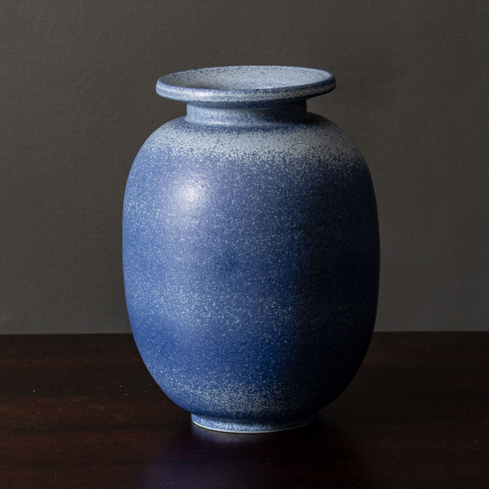 Gunnar Nylund for Rörstrand, Sweden, vase with matte blue glaze J1349