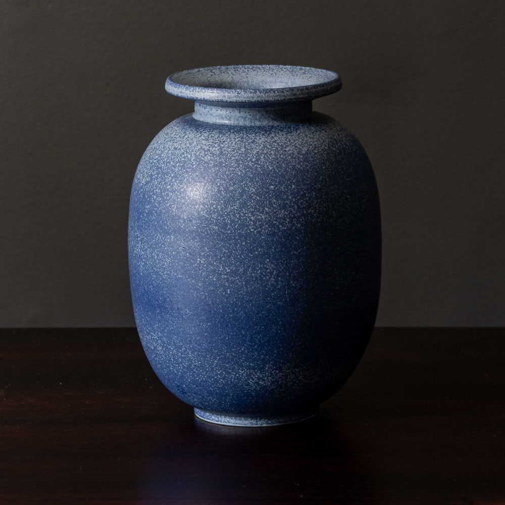 Gunnar Nylund for Rörstrand, Sweden, vase with matte blue glaze J1349
