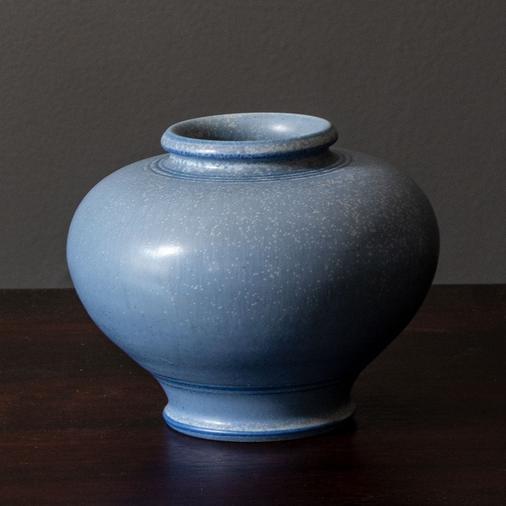 Gunnar Nylund for Rörstrand, Sweden, vase with matte blue glaze J1361