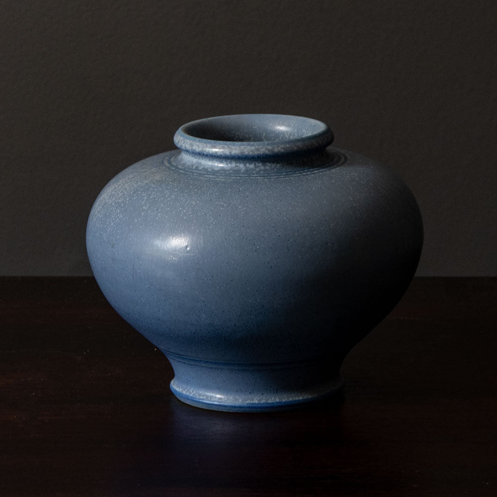 Gunnar Nylund for Rörstrand, Sweden, vase with matte blue glaze J1361