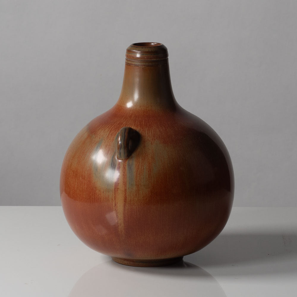Gunnar Nylund for Rörstrand, Sweden, stoneware vase with reddish brown glaze K2002