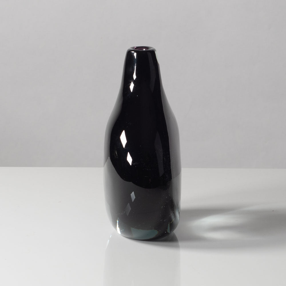 Vicke Lindstrand for Kosta, Sweden, "Sommerso" vase with black, gray and clear glass L3236