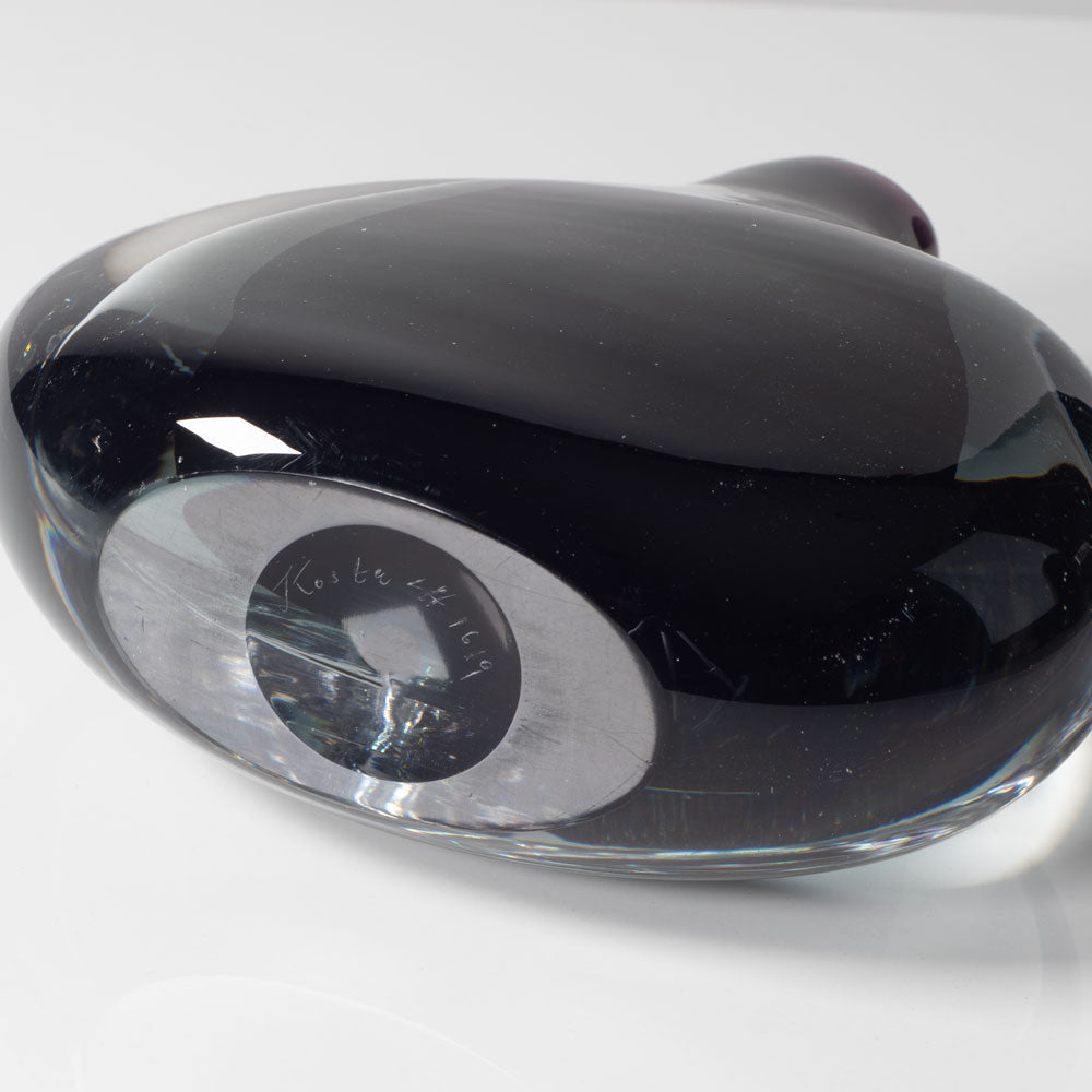 Vicke Lindstrand for Kosta, Sweden, "Sommerso" vase with black, gray and clear glass L3236