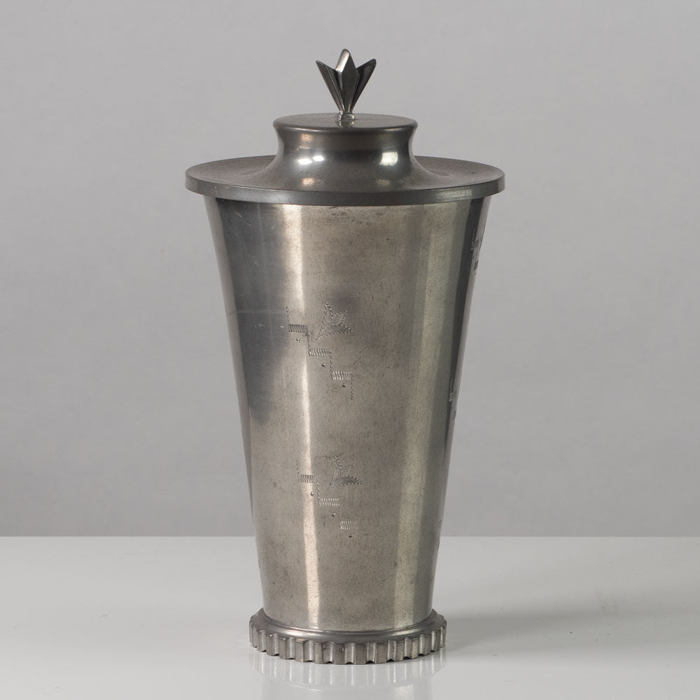 Celestine Andersson, Cela, Sweden, "Swedish Grace" pewter lidded urn L3096