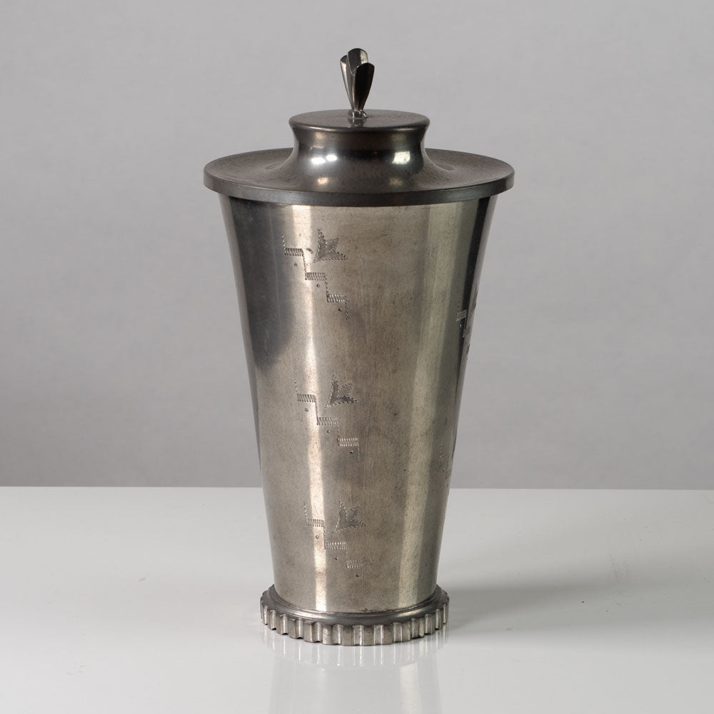 Celestine Andersson, Cela, Sweden, "Swedish Grace" pewter lidded urn L3096