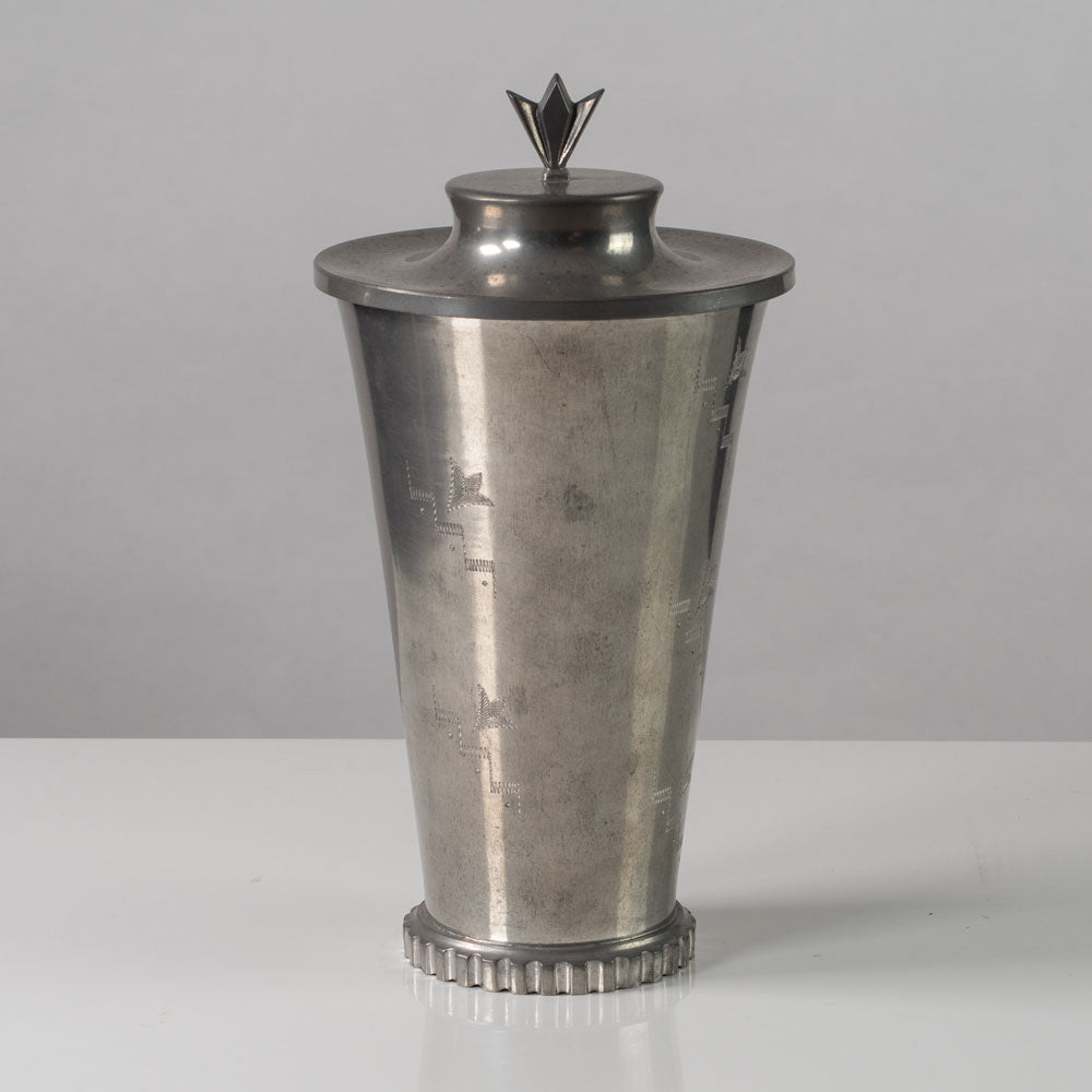 Celestine Andersson, Cela, Sweden, "Swedish Grace" pewter lidded urn L3096