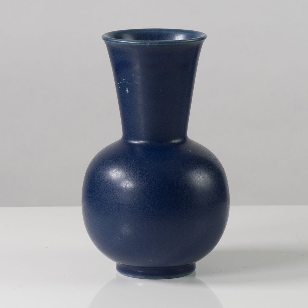 Erich and Ingrid Triller for Tobo, Sweden, unique stoneware vase with matte blue glaze K2594