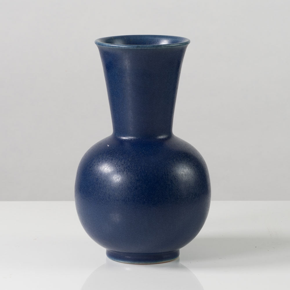 Erich and Ingrid Triller for Tobo, Sweden, unique stoneware vase with matte blue glaze K2594