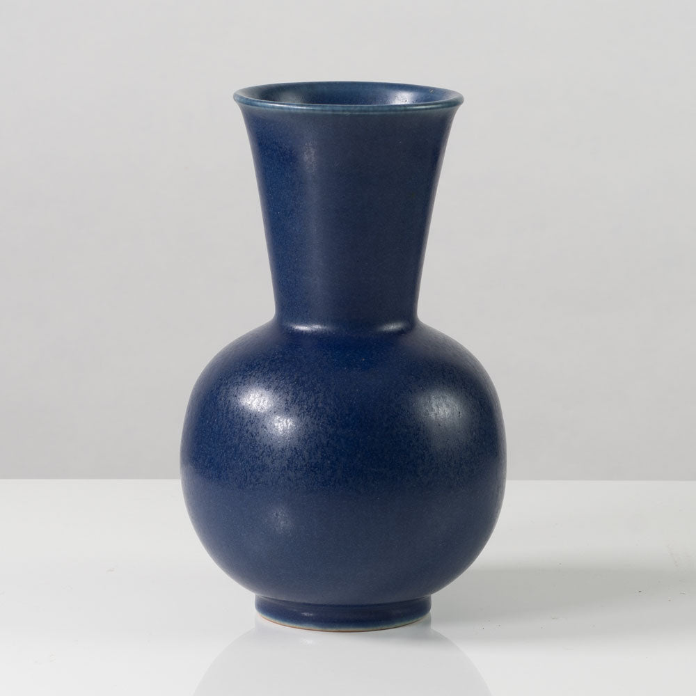 Erich and Ingrid Triller for Tobo, Sweden, unique stoneware vase with matte blue glaze K2594