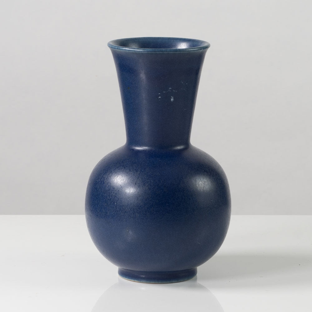 Erich and Ingrid Triller for Tobo, Sweden, unique stoneware vase with matte blue glaze K2594