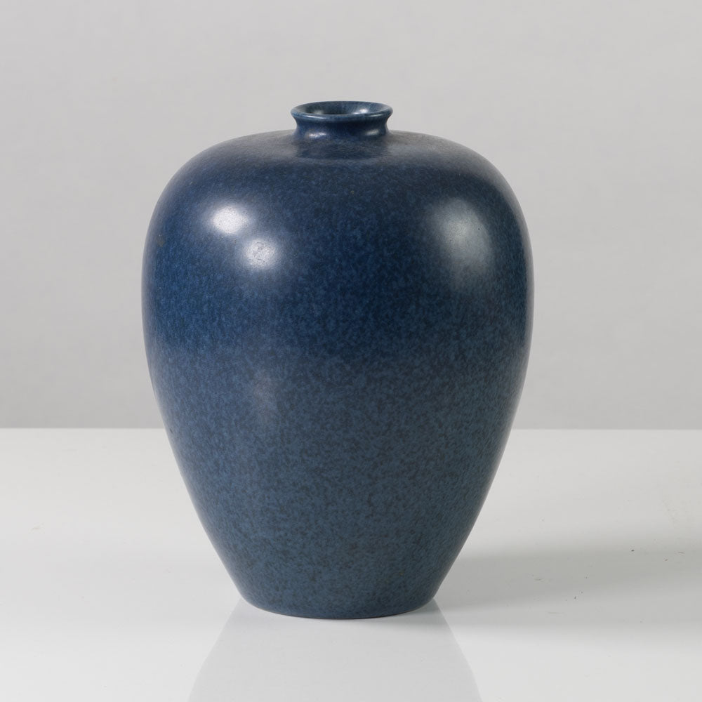 Erich and Ingrid Triller for Tobo, Sweden, unique stoneware vase with matte blue glaze K2046