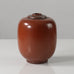 Erich and Ingrid Triller for Tobo, Sweden, unique stoneware vase with matte reddish brown glaze H1416