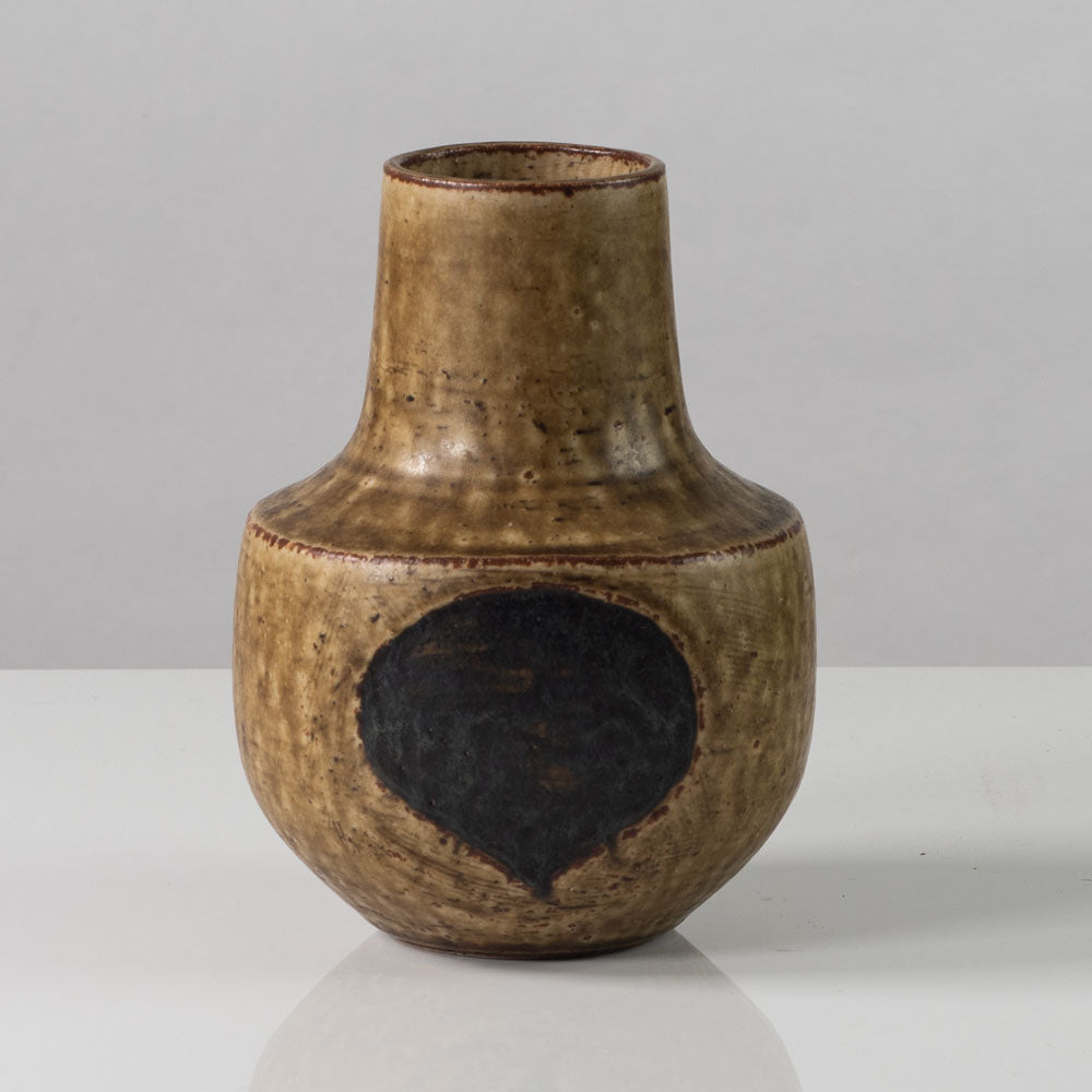 Eva Staehr Nielsen for Saxbo, Denmark, stoneware vase with brown matte glaze K2412
