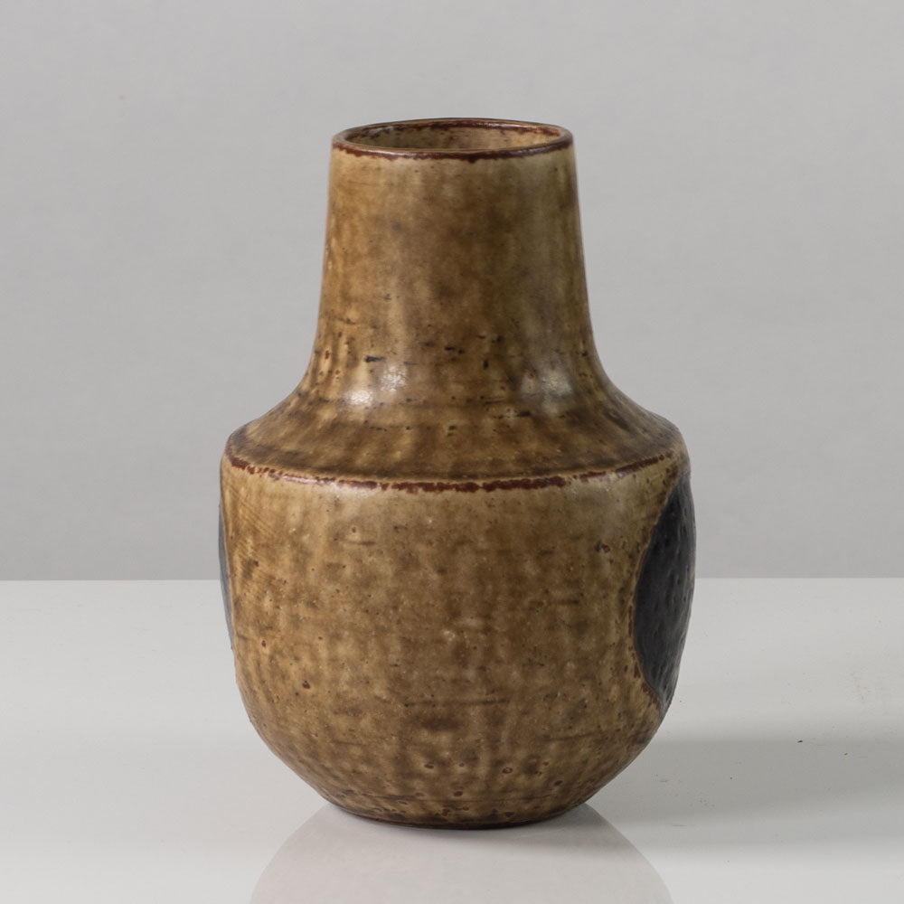 Eva Staehr Nielsen for Saxbo, Denmark, stoneware vase with brown matte glaze K2412