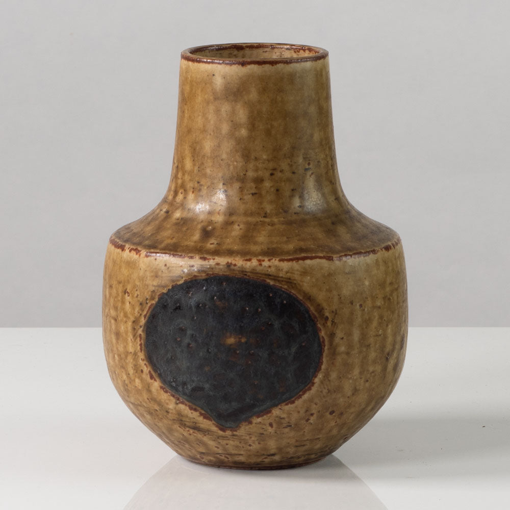 Eva Staehr Nielsen for Saxbo, Denmark, stoneware vase with brown matte glaze K2412