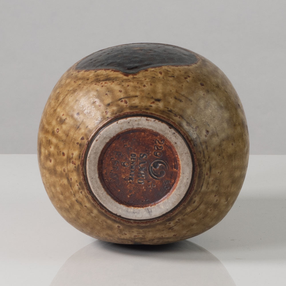 Eva Staehr Nielsen for Saxbo, Denmark, stoneware vase with brown matte glaze K2412