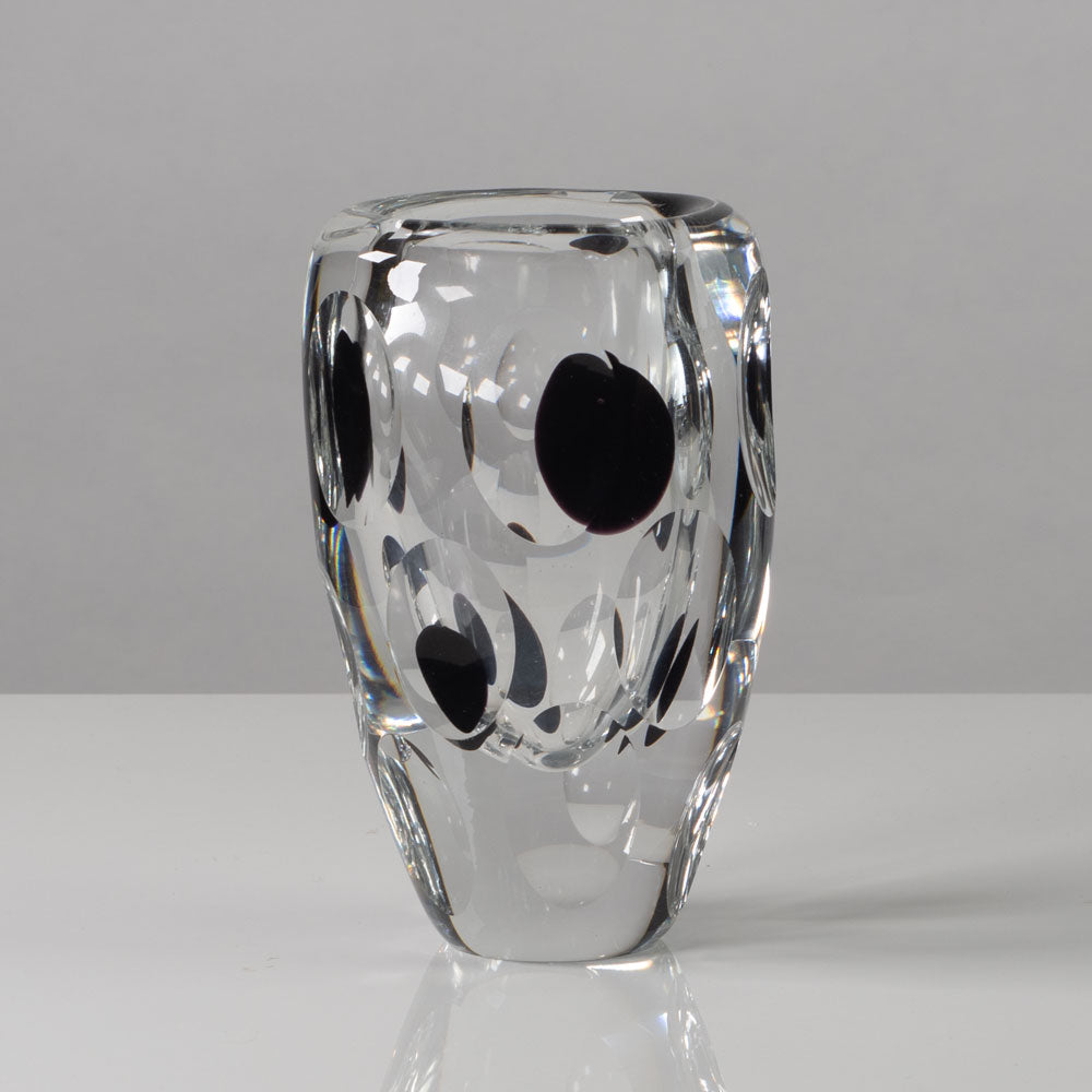 Two vases with black spots by Vicke Lindstrand for Kosta, Sweden