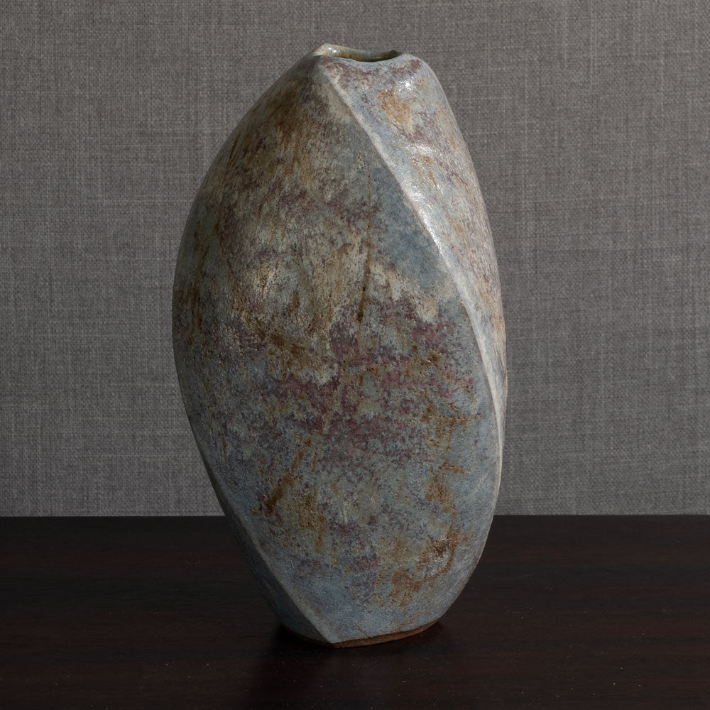 Chris Carter, UK, unique stoneware vase with matte blue-gray glaze M4330