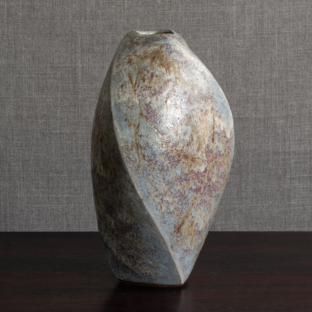 Chris Carter, UK, unique stoneware vase with matte blue-gray glaze M4330