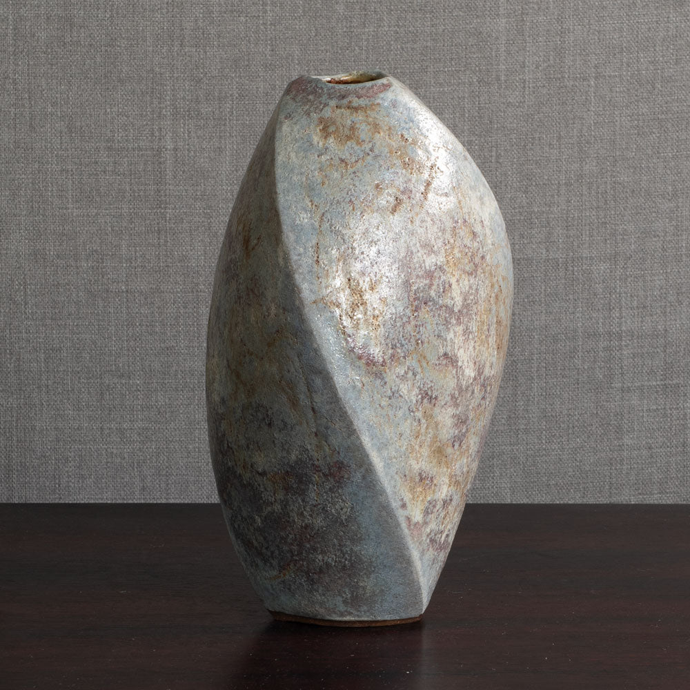 Chris Carter, UK, unique stoneware vase with matte blue-gray glaze M4330