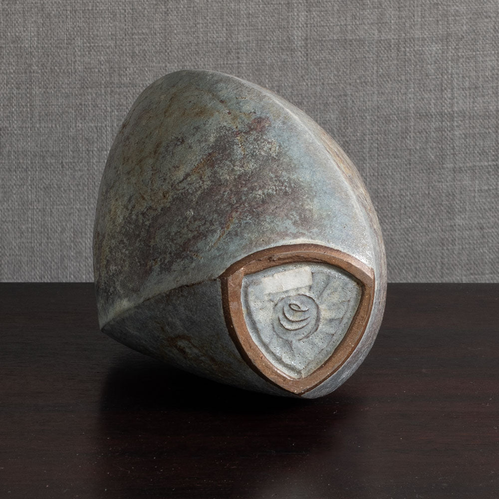 Chris Carter, UK, unique stoneware vase with matte blue-gray glaze M4330