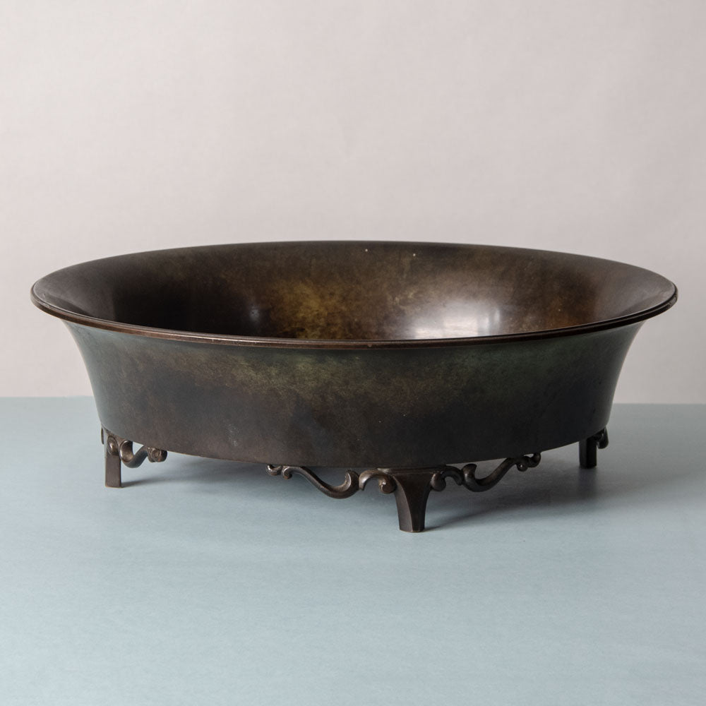 Just Andersen, Denmark, large bronze footed bowl J1335