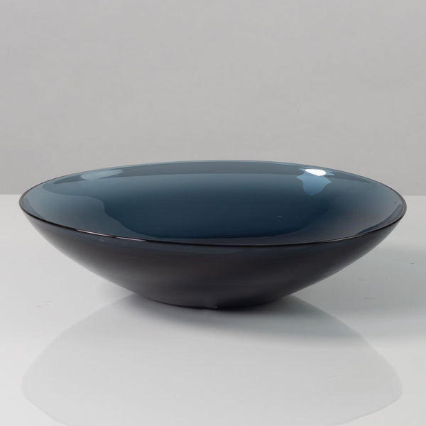 Timo Sarpaneva for Iittala, Finland, blue glass bowl L3208 - Freeforms