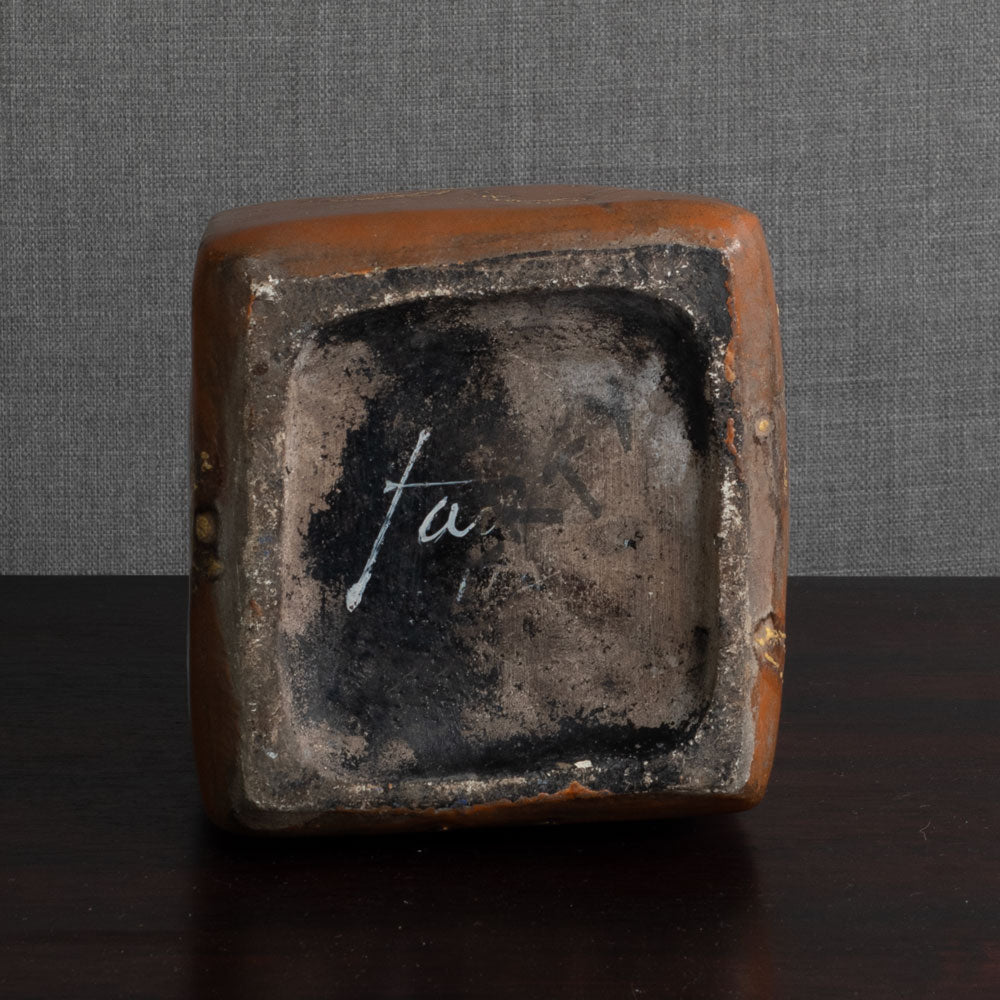 Fantoni, Italy, earthenware bottle vase with gray and brown matte glaze M4345