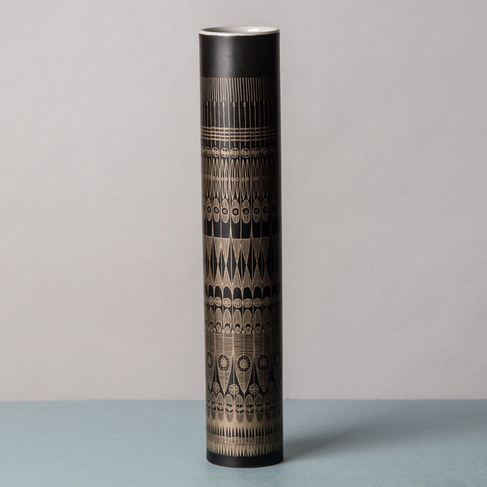 Hans Theo Baumann for Rosenthal, porcelain vase with black and gold design J1252