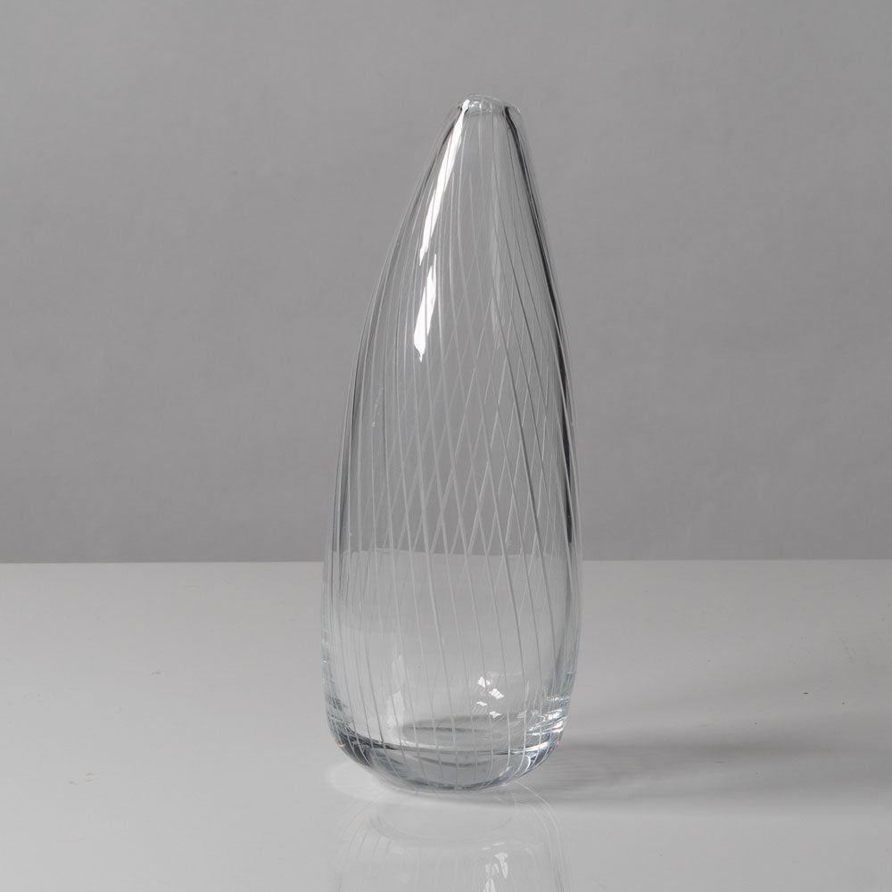 Tapio Wirkkala for Iittala, Finland, engraved glass vase J1673