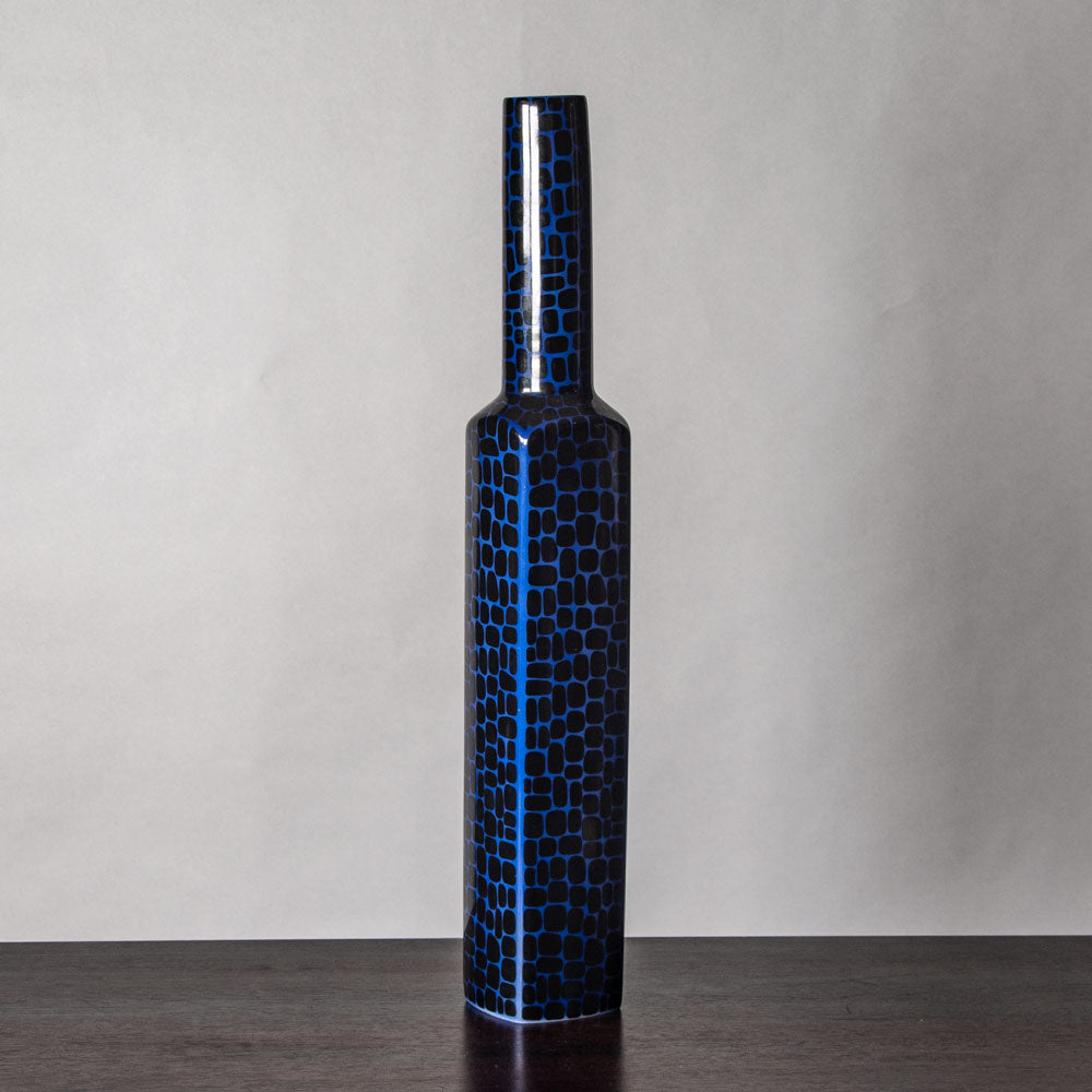 Emilio Pucci for Rosenthal, Germany, tall porcelain vase with blue and black glaze J1198
