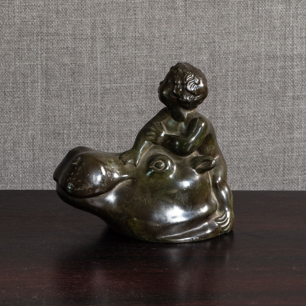 Just Andersen, Denmark, "Disko" figure of a mer-boy riding a hippo M4361