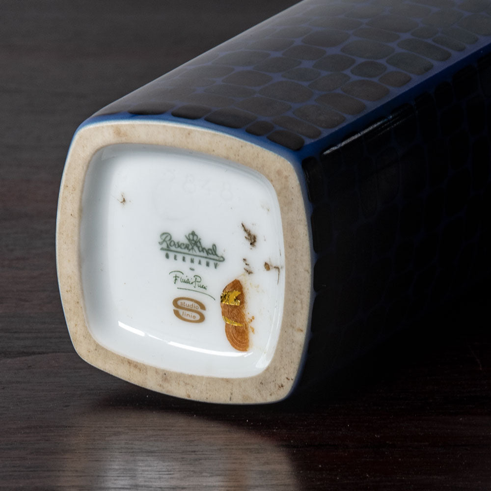 Emilio Pucci for Rosenthal, Germany, tall porcelain vase with blue and black glaze J1198