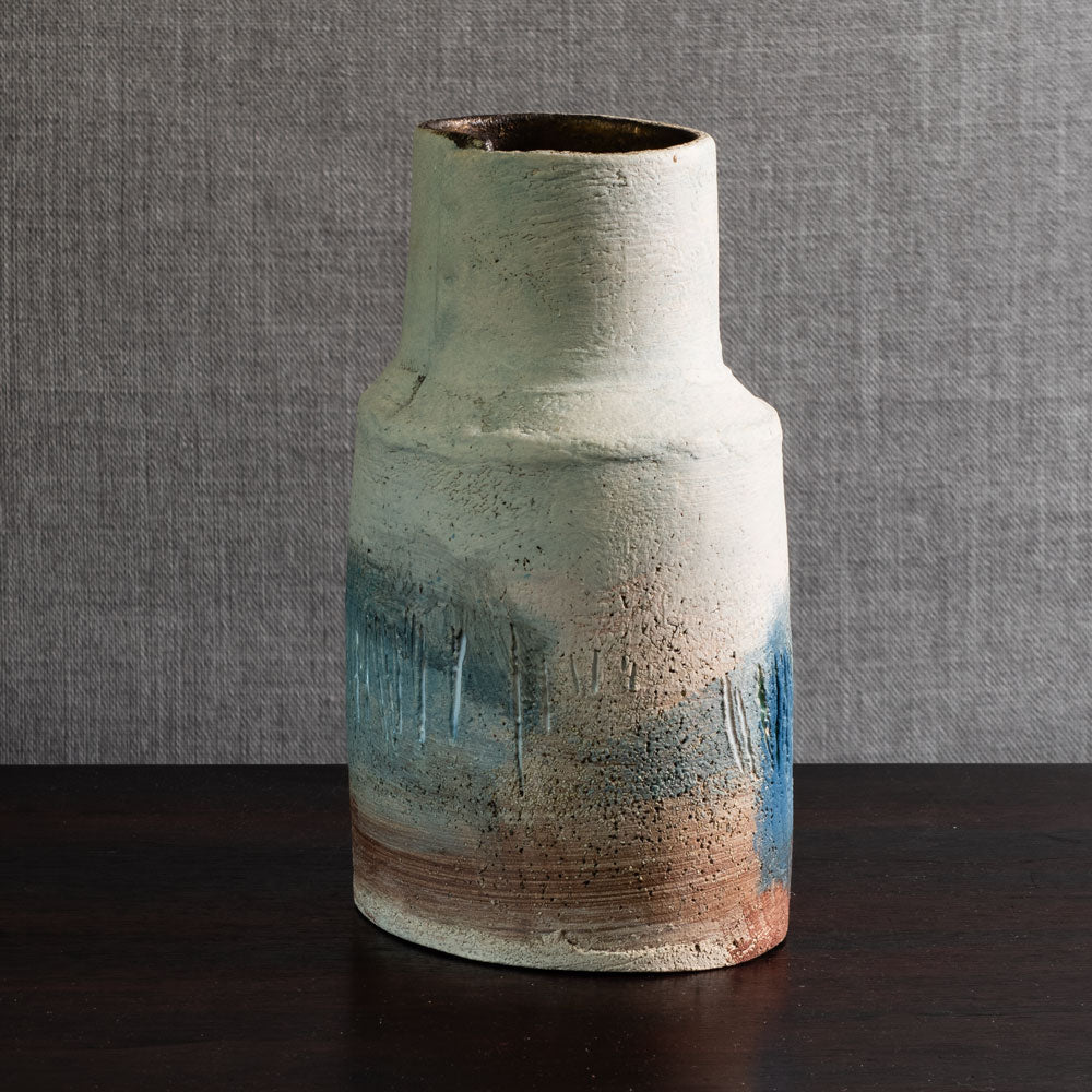 Craig Underhill, UK stoneware vase with multichromatic glaze M4335