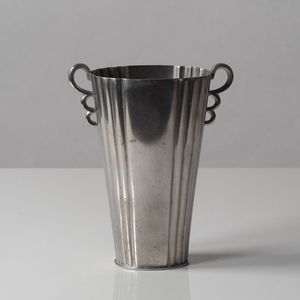 CG Hallberg, Sweden, small pewter handled vase L3204