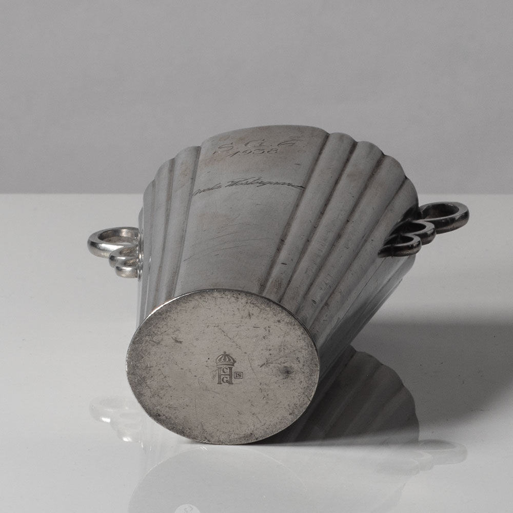 CG Hallberg, Sweden, pewter handled vase L3204
