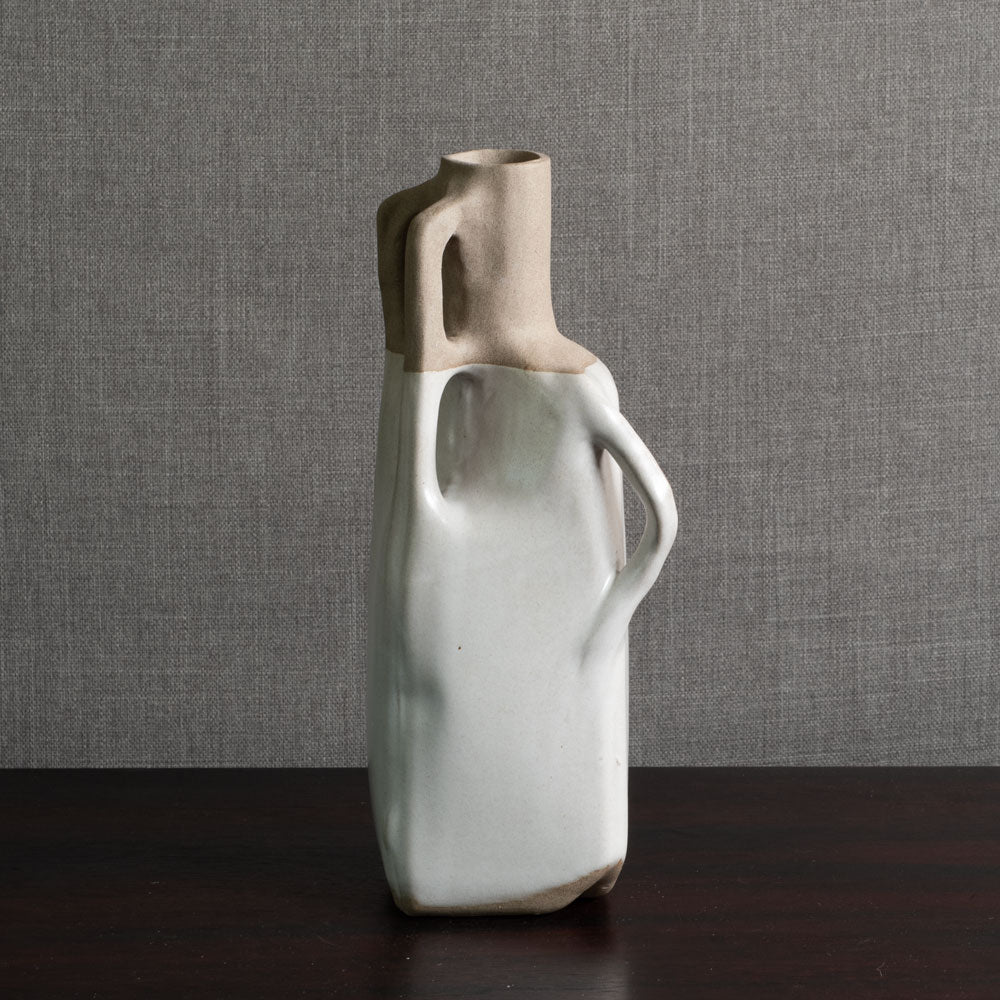 Joanne Howard, US, unique stoneware sculptural vessel with matte white glaze JH002