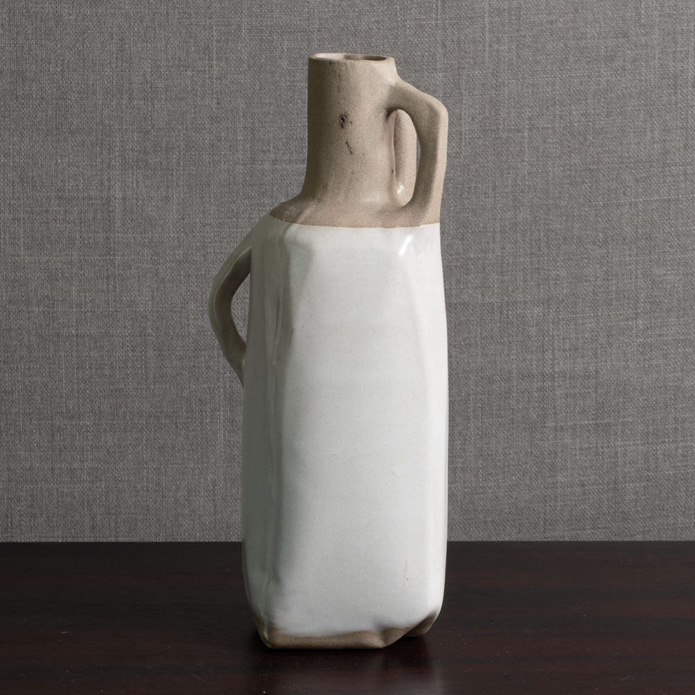 Joanne Howard, US, unique stoneware sculptural vessel with matte white glaze JH002
